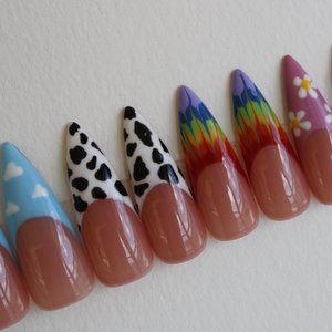 French Tip Press On Nails - 20pc